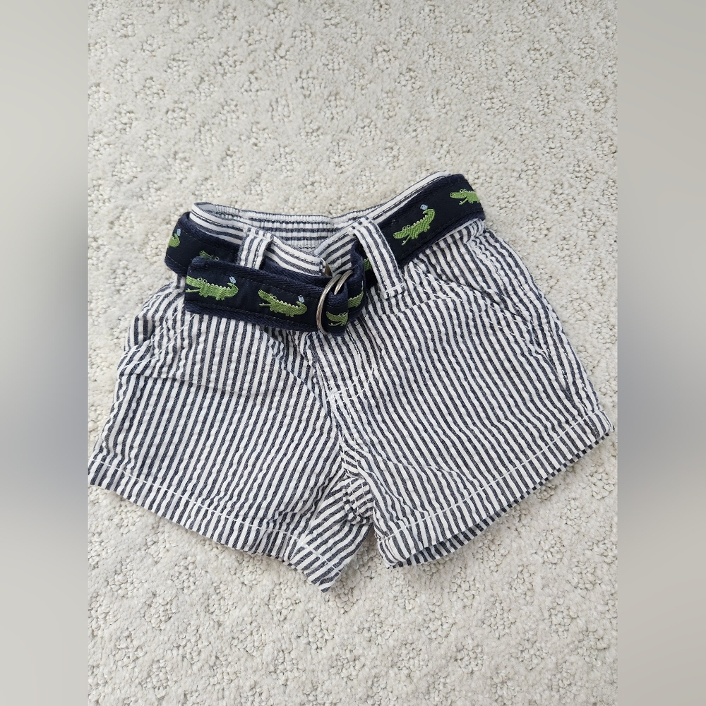Gymboree Blue Stripe Shorts Baby Boys Nautical Beach Size 0-3 Months